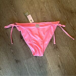 NWT Size Small 4-6 Wild Fable Pink Adjustable Tie String Cheeky Bikini Bottoms